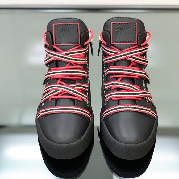 giuseppe zanotti NIB red/blk multi strap midtops - Picture 5 of 13